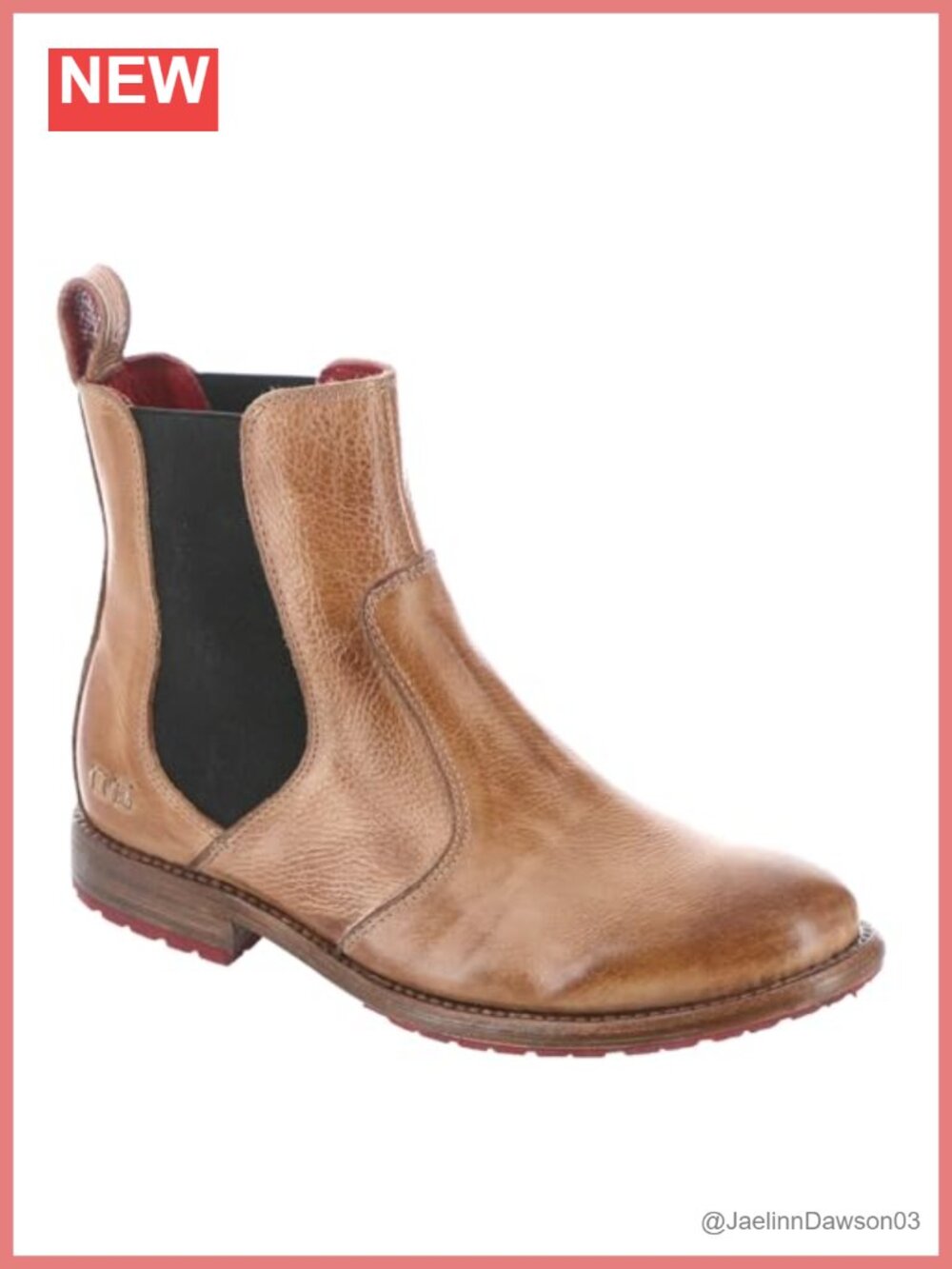 Distressed Leather Pull-On Chelsea Boots Mid Calf Women's